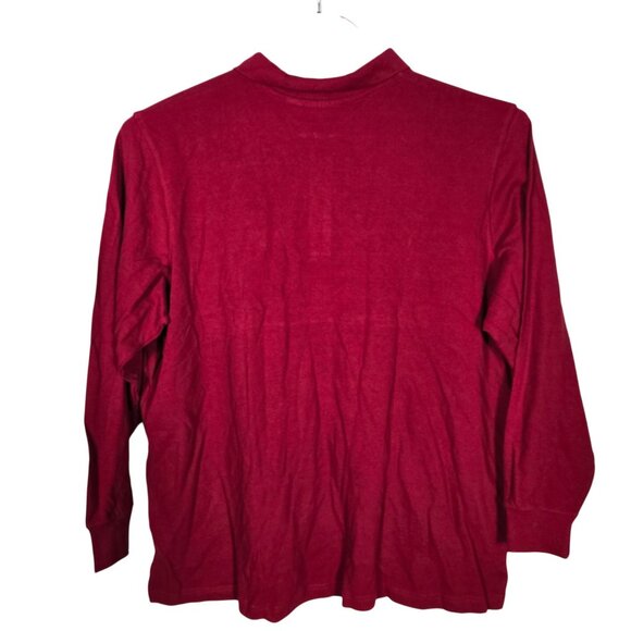 King Size 2XL Big Polo Shirt Long Sleeve Maroon Cotton - Picture 3 of 5